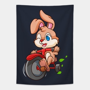 Cute Funny Biker Rabbit Tapestry