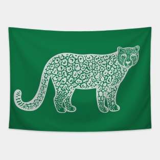 Snow Leopard - hand drawn endangered species big cat design Tapestry