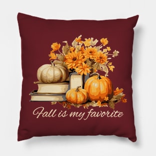 Fall is My Favorite Book Collection with Pumpkins Pillow