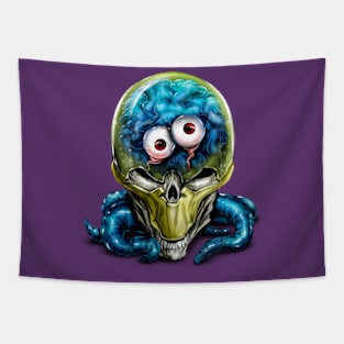 alien skull with tentacles Tapestry