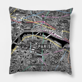 Paris metro map Pillow