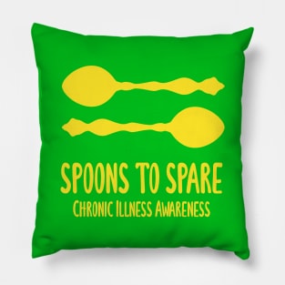 Spoons To Spare - Chronic Illness Awareness (Yellow) Pillow