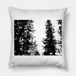 Black and White Colorado Pines Pillow