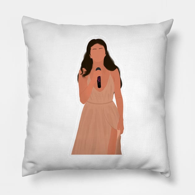 Sel in Yellow Dress stage perform Outfit Fan Art Pillow by senaeksi