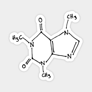 Hand drawn caffeine molecule molecular structure Magnet