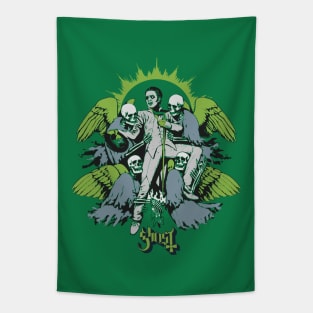 Ghost Retro Style Green Tapestry