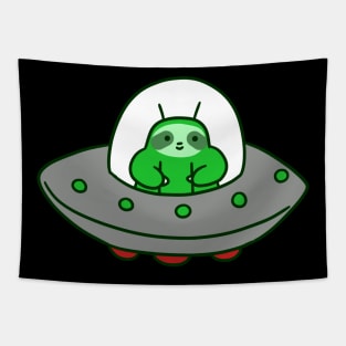 Alien UFO Sloth Tapestry