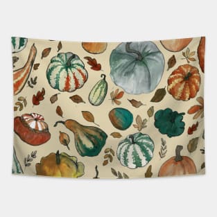 Watercolor Squash Pattern for Autumn Tapestry