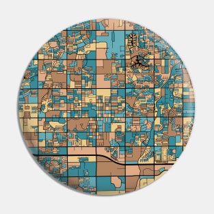 Chandler Map Pattern in Mid Century Pastel Pin