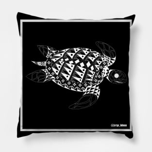 dark tortoise turtle ecopop Pillow