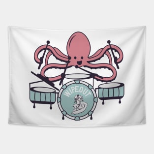 Octopus Playing Drums Tapestry