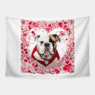 English Bulldog Be Mine Valentine Tapestry