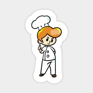 chef cartoon character  drawing design Magnet