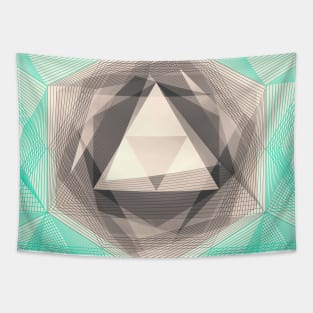 Jewel Lines 2 - Jade & Charcoal Tapestry