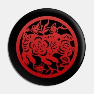 Chinese Zodiac Pig in Red Pin