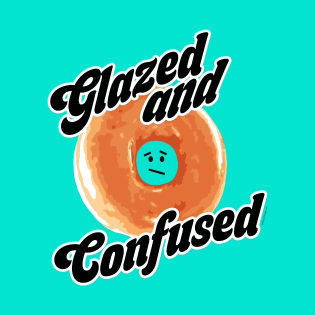 Glazed and Confused - funny retro 70s doughnut by eBrushDesign