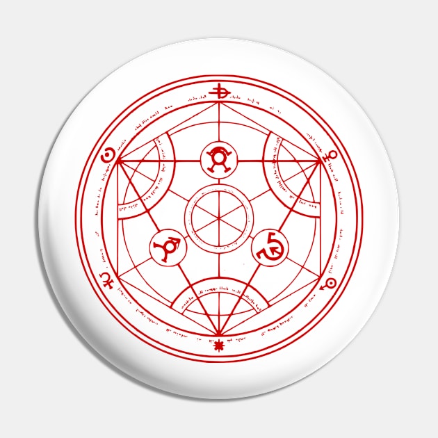 Full Metal Alchemist Circle Pin by BlackWhiteRed