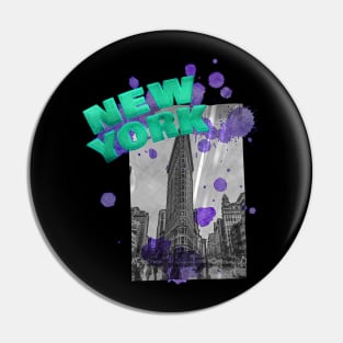 New York Drip - Teal/Purple Pin