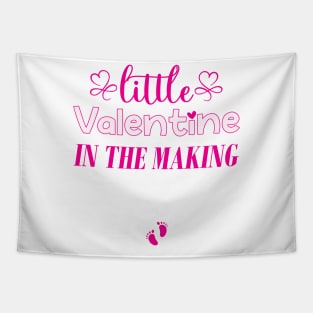 Little Valentine In The Making: Cute Valentine's Day Gift For Pregnancy Announcement Tapestry