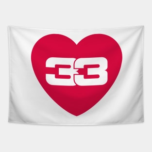 Heart 33 Max Verstappen Formula One Tapestry