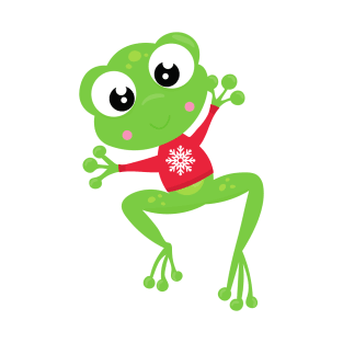 Winter Frog, Cute Frog, Green Frog, Sweater T-Shirt