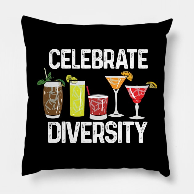 Cocktails - Celebrate Diversity Pillow by maxdax