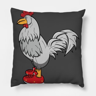 White Chicken With Shoes Pillow