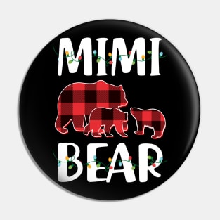 Mimi Bear Red Plaid Christmas Pajama Matching Family Gift Pin