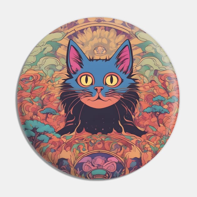 Trippy Cat Pin by PlushFutura