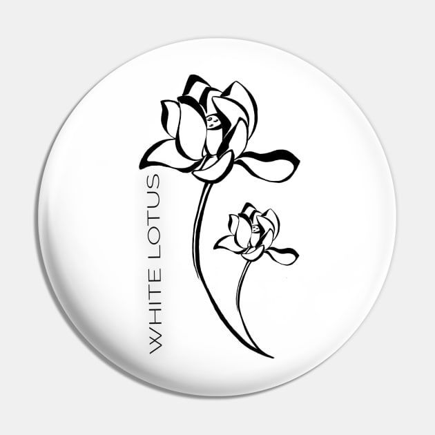 White lotus Pin by Art by Taya 