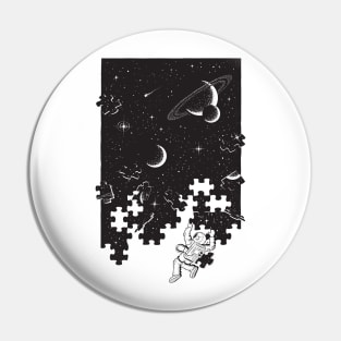 Astronaut Surreal Space Puzzle Pin