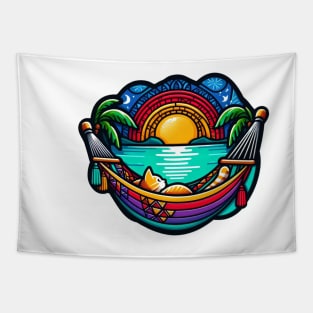 beach cat teeshirt Tapestry