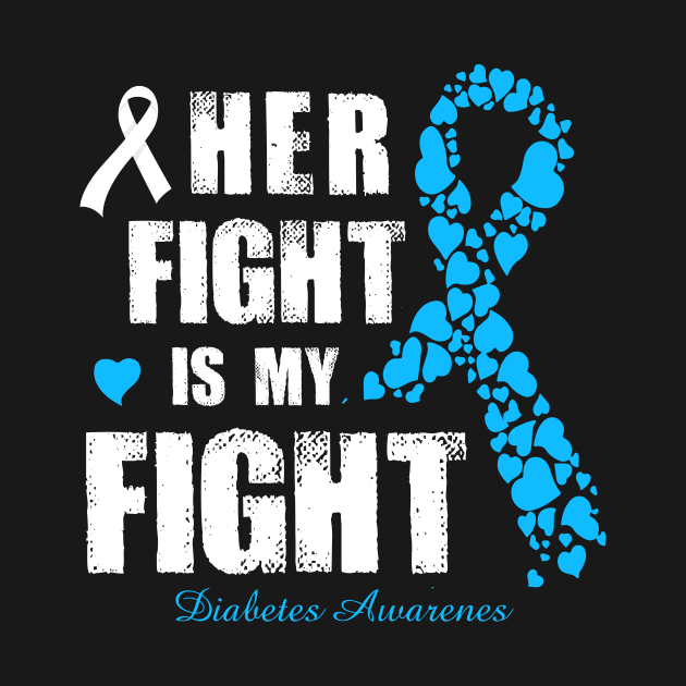 Her His Fight Is My Fight Diabetes Awareness Retro Ribbon Gift by thuylinh8