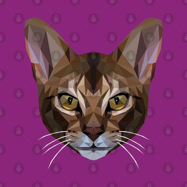 Abyssinian Cat Low Poly Art by TheLowPolyArtist