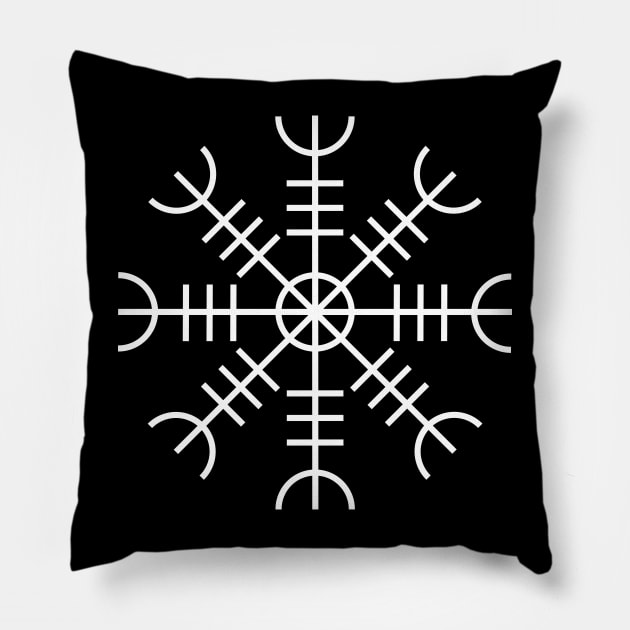 Helm of Awe White Pillow by Wareham Spirals