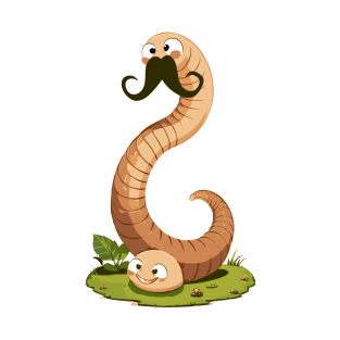 Mustache Worm T-Shirt