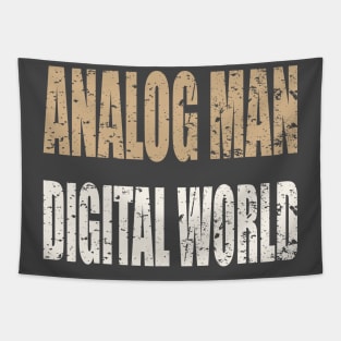 Analog Man Digital World Tapestry