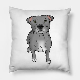 Gray Pitbull, Sitting Pittie Pillow