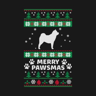 Merry Pawsmas Chowchow Dog Christmas T-Shirt