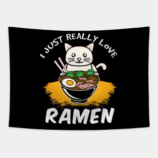 RAMEN: I Love Ramen Cat Tapestry