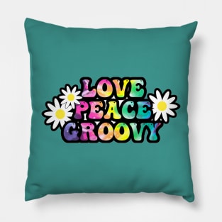 Tie Dye Hippie Word Art Pillow