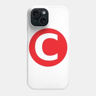 Letter C Big Red Dot Letters & Numbers Phone Case