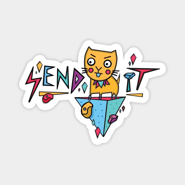 Bouldering cat Magnet by maikamess