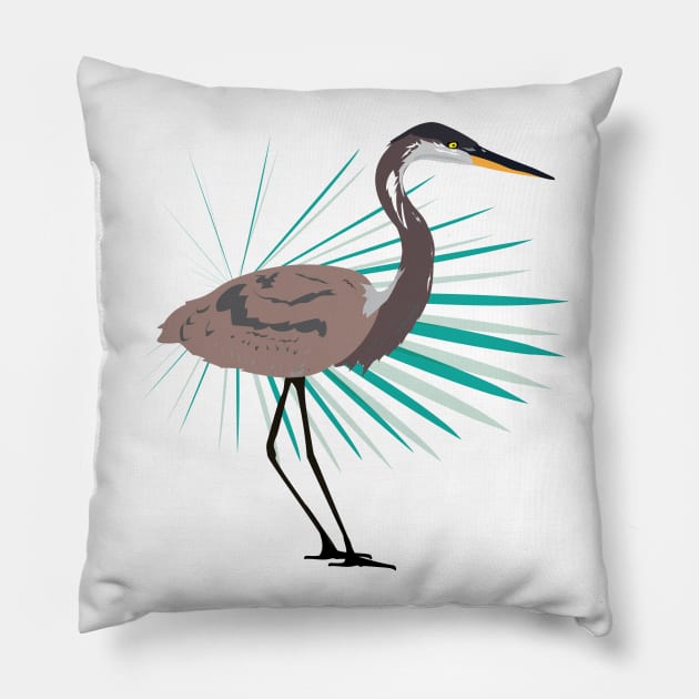 Blue Heron Pillow by riomarcos