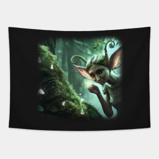 Fairy in the magical forest Tapestry