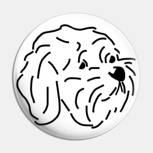 Bichon Frise Mix Dog Cartoon Portrait Pin