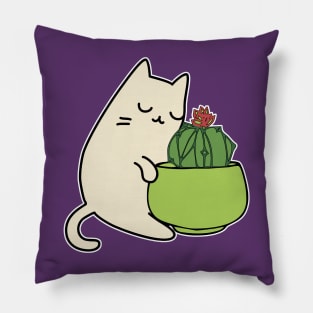 Dwarf chin Cacti hugging Cat Gardener Pillow