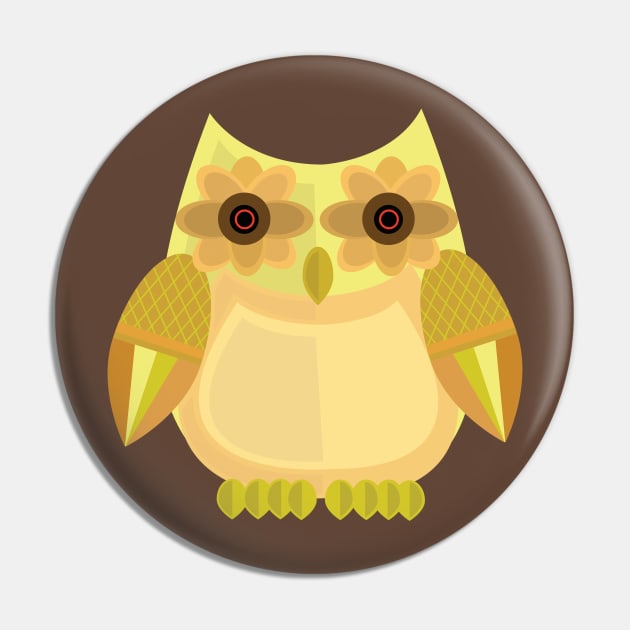 Harvest Owl - Yellow Pin by adamzworld