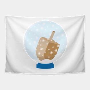 Snow Globe with Hanukkah Dreidel Tapestry