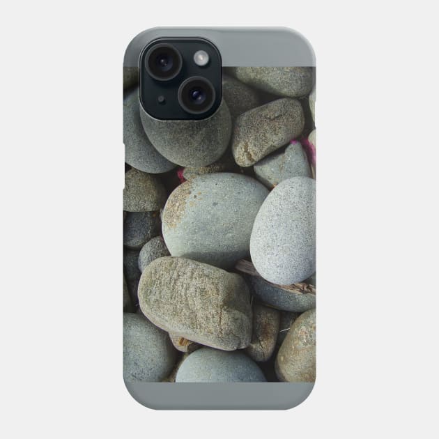 Blue and grey beach pebbles Phone Case by stevepaint